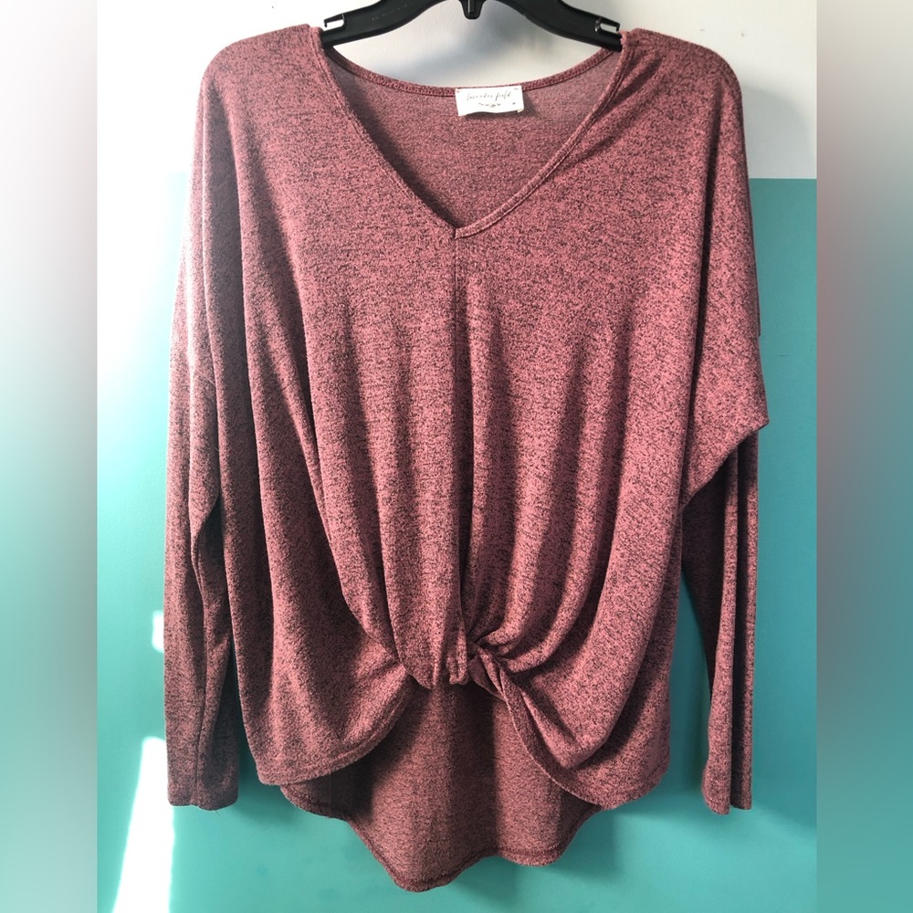 Anthropologie Lavender Field Knotted Hi Low Blouse